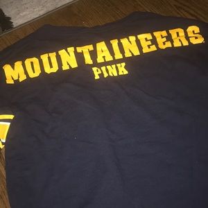 WVU PINK LONG SLV LIGHT SWEATSHIRT